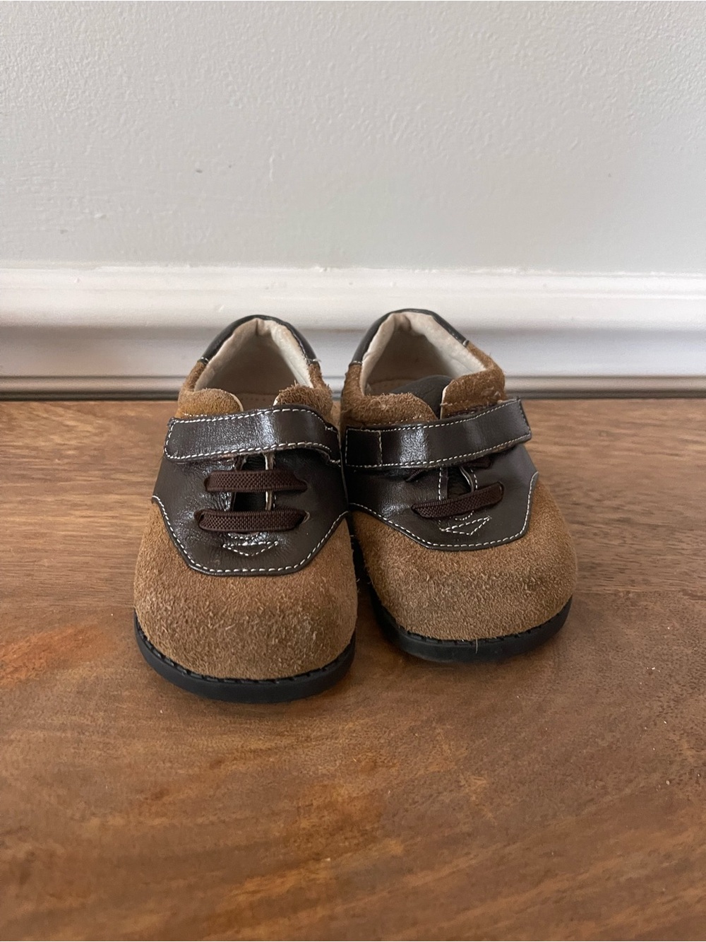 See Kai Run Brown Suede and Dark Brown Leather Toddler Shoes